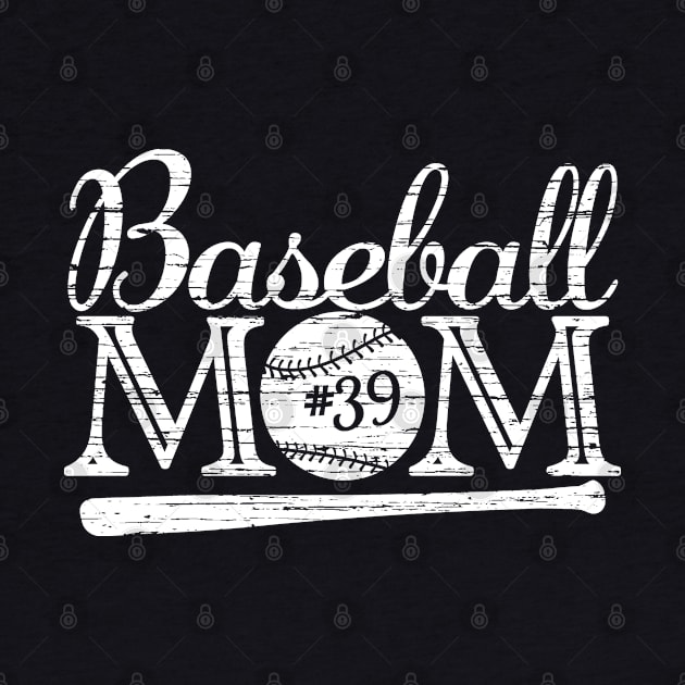 Vintage Baseball Mom #39 Favorite Player Biggest Fan Number Jersey by TeeCreations